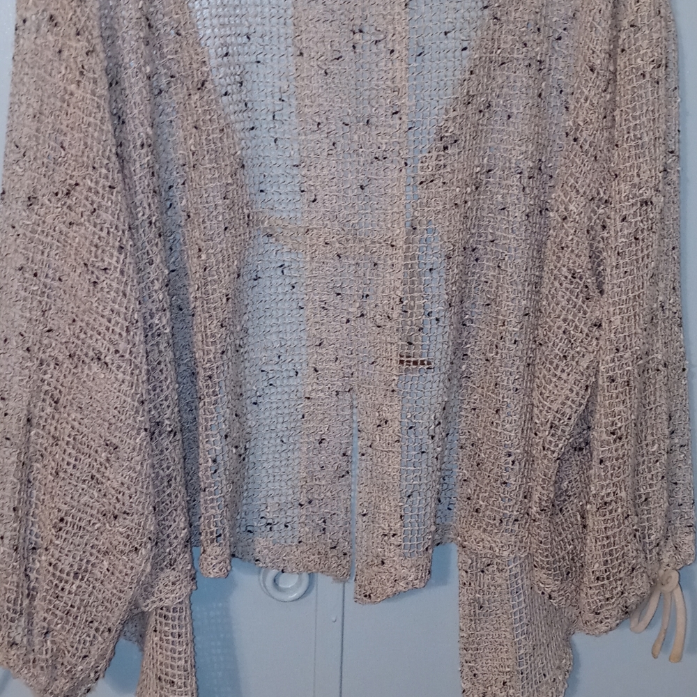 Mirror Image Sweater/Cardigan with loop/wood bead soft size 2X Brown/Black - Picture 10 of 15